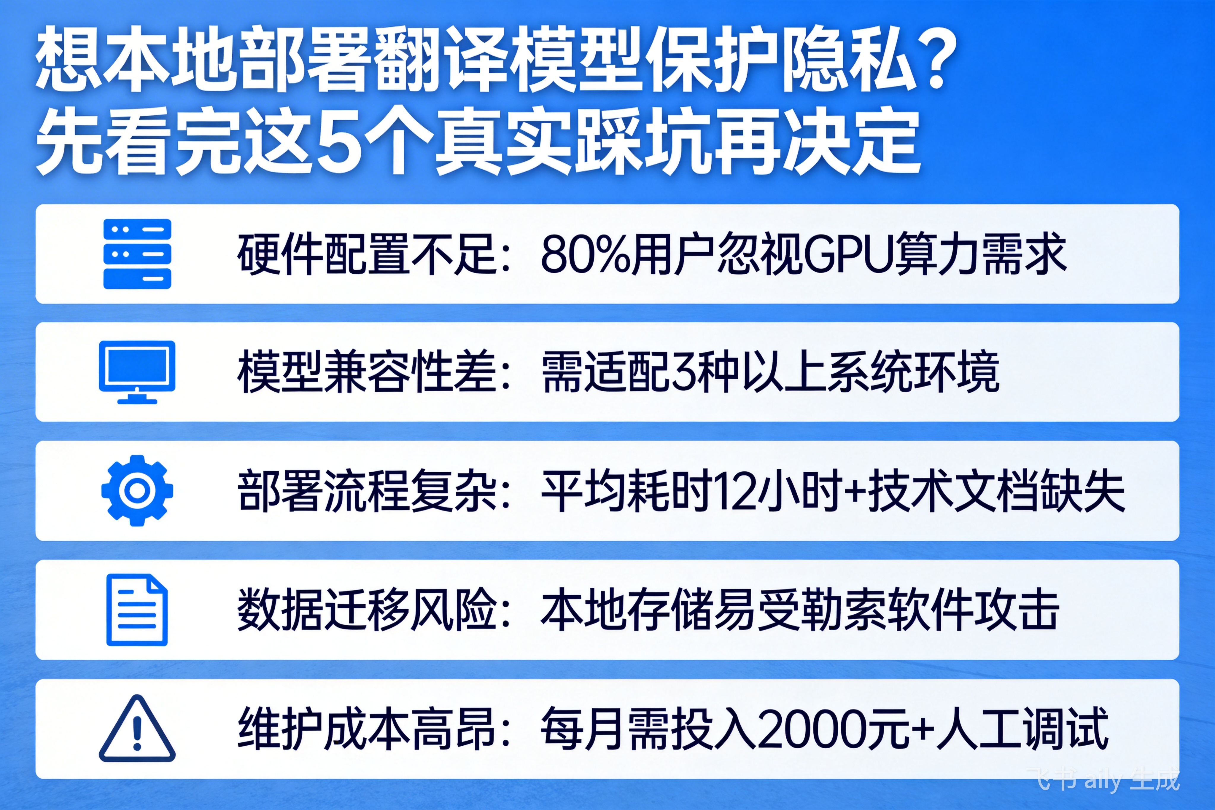 想本地部署翻译模型保护隐私？先看完这5个真实踩坑再决定