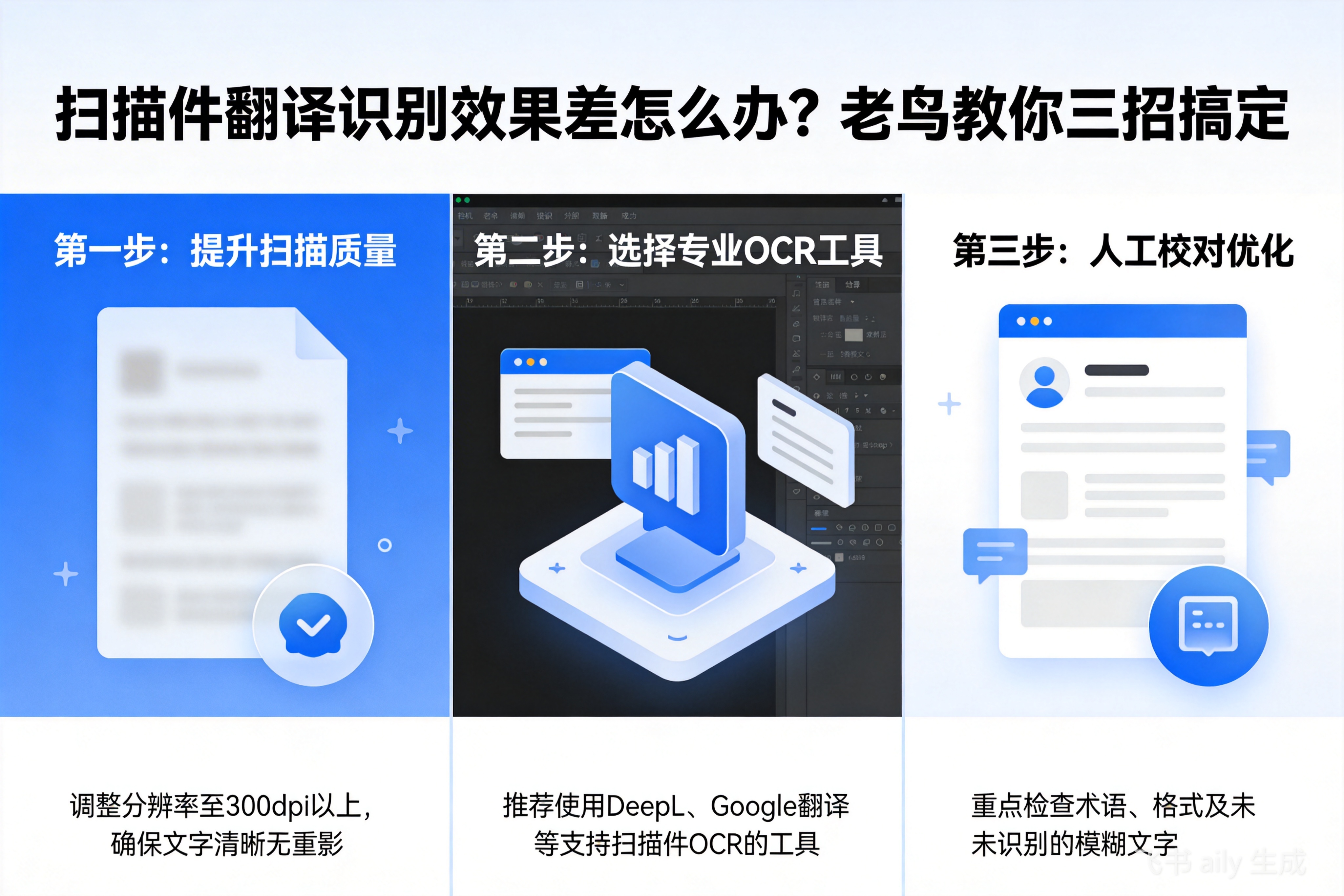 扫描件翻译识别效果差怎么办？老鸟教你三招搞定