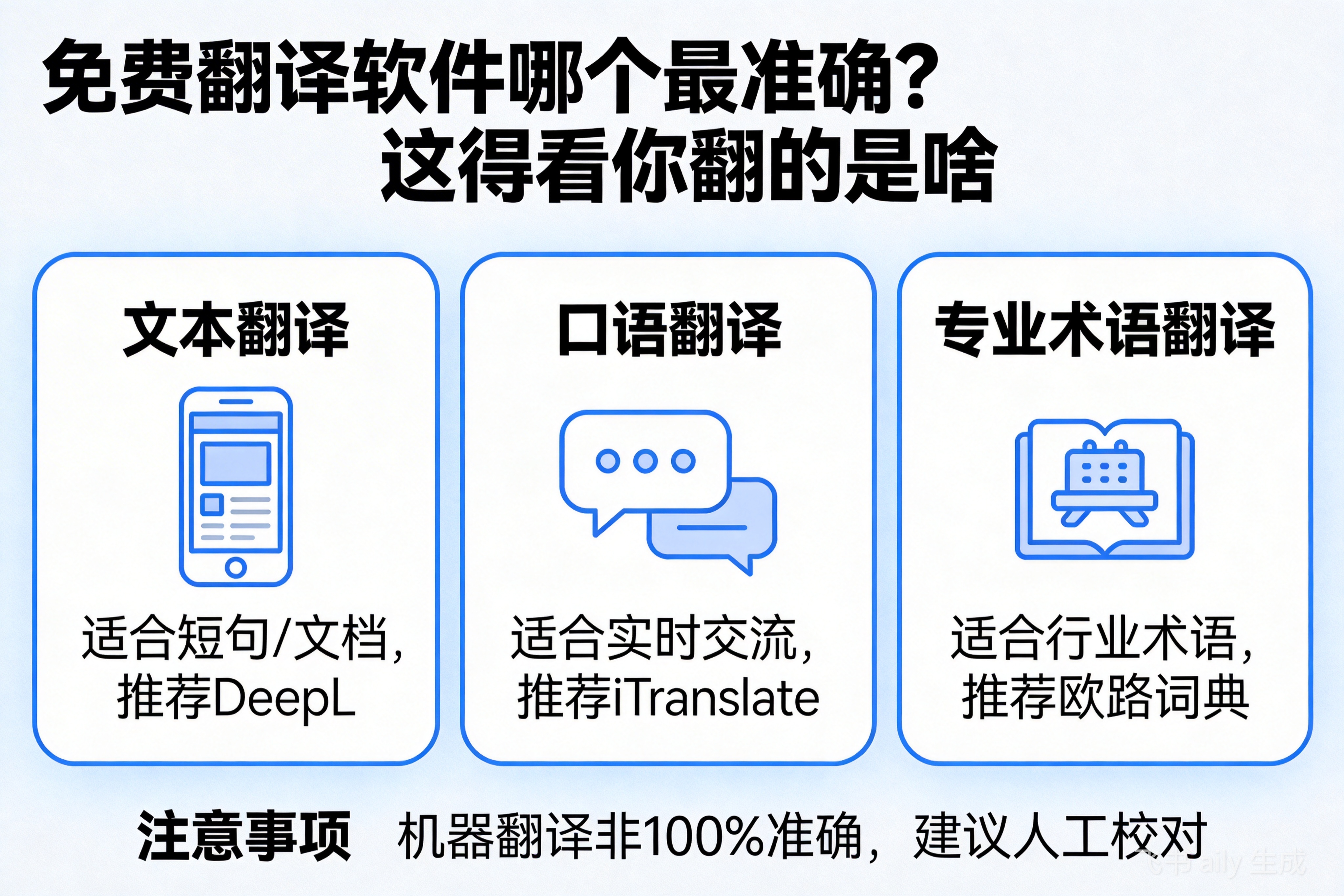 免费翻译软件哪个最准确？这得看你翻的是啥