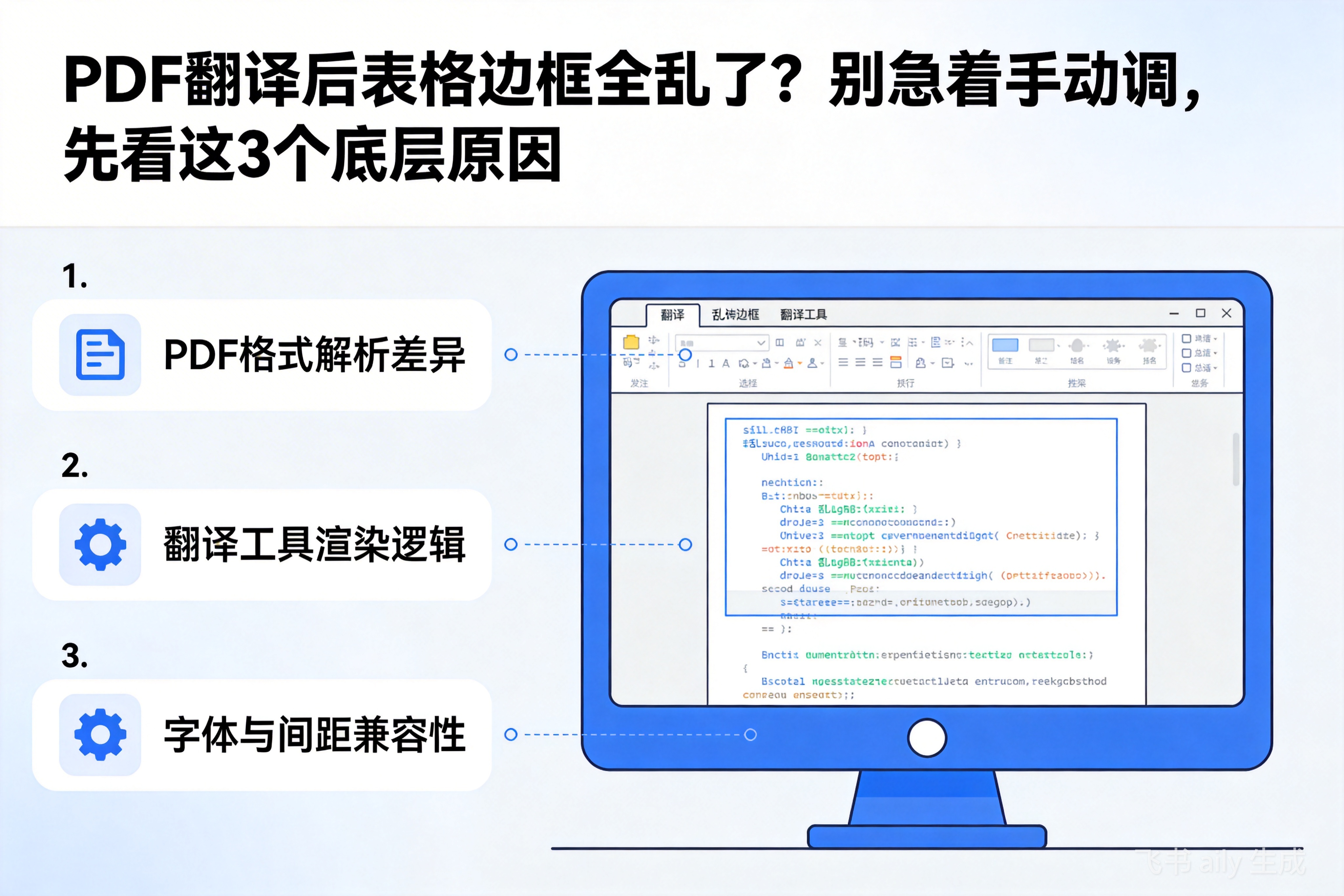 PDF翻译后表格边框全乱了？别急着手动调，先看这3个底层原因