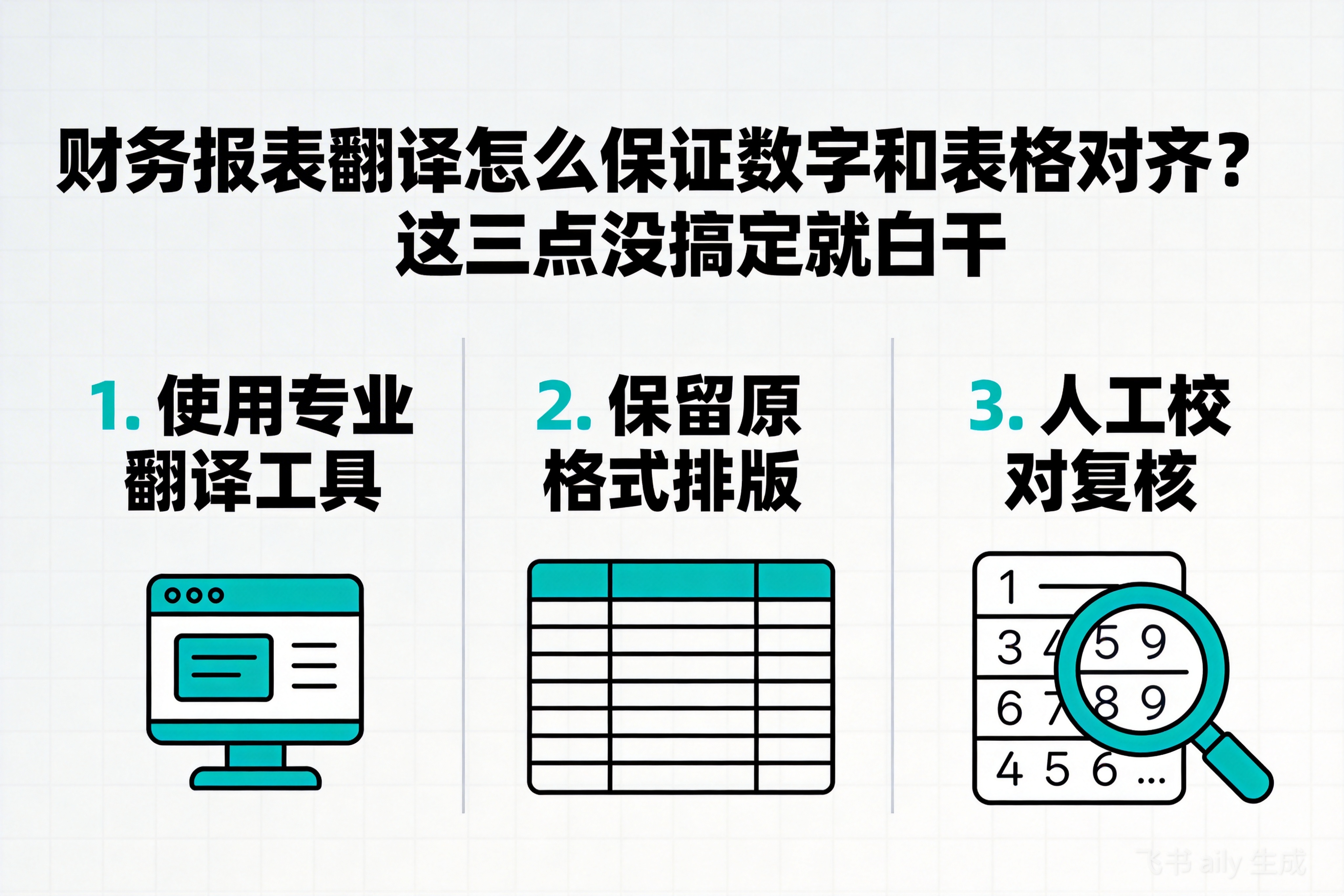 财务报表翻译怎么保证数字和表格对齐？这三点没搞定就白干