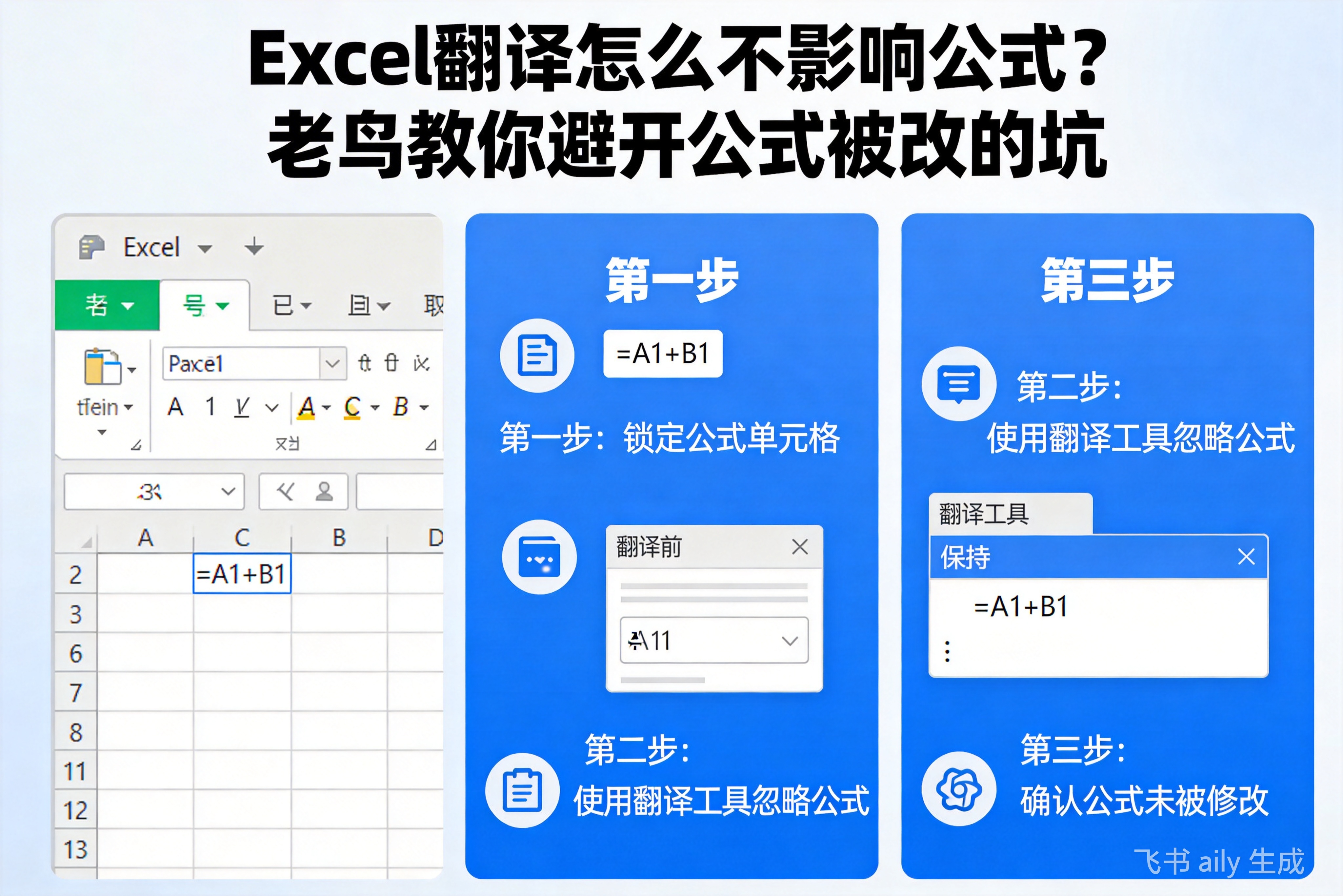 Excel翻译怎么不影响公式？老鸟教你避开公式被改的坑