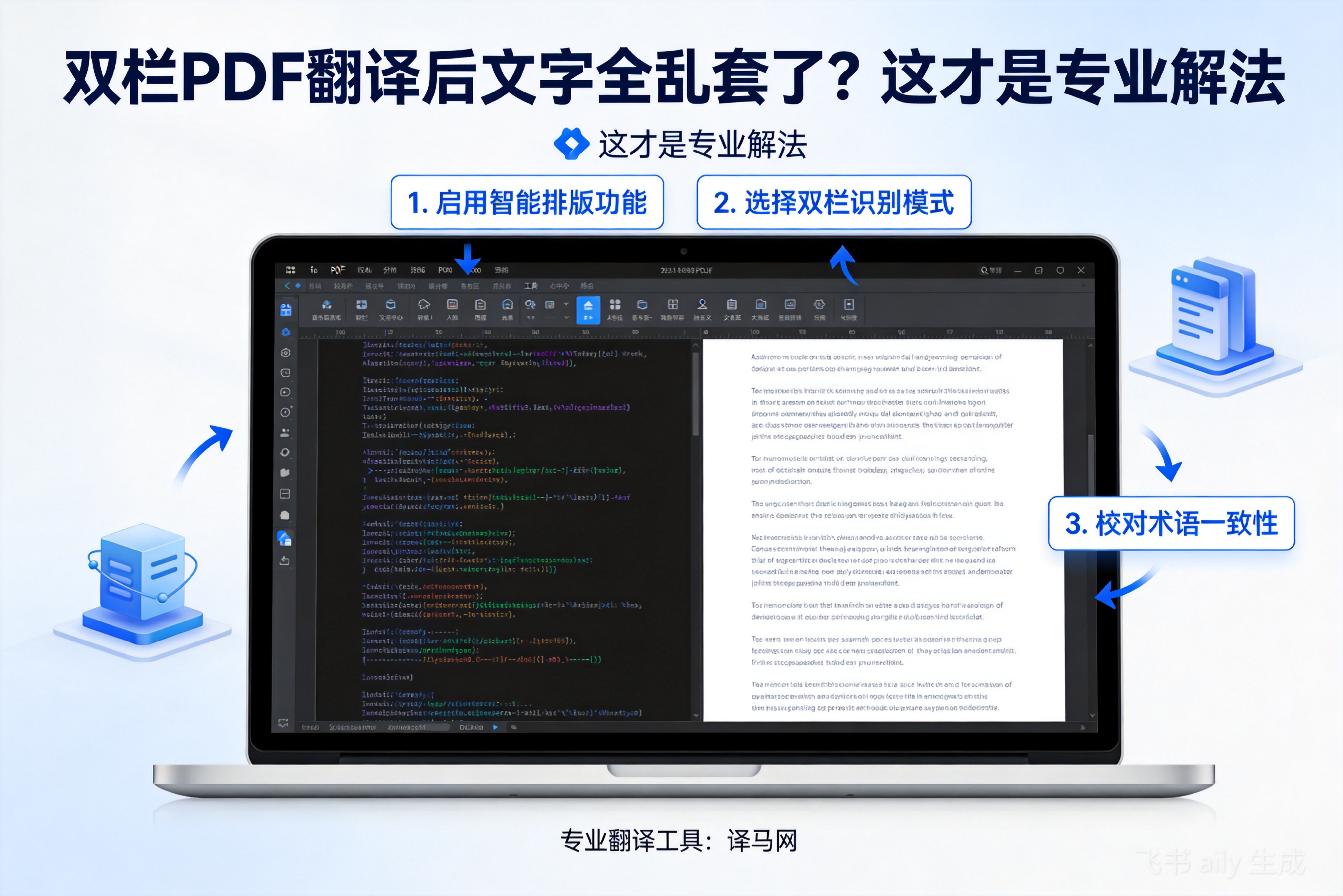 双栏PDF翻译后文字全乱套了？这才是专业解法
