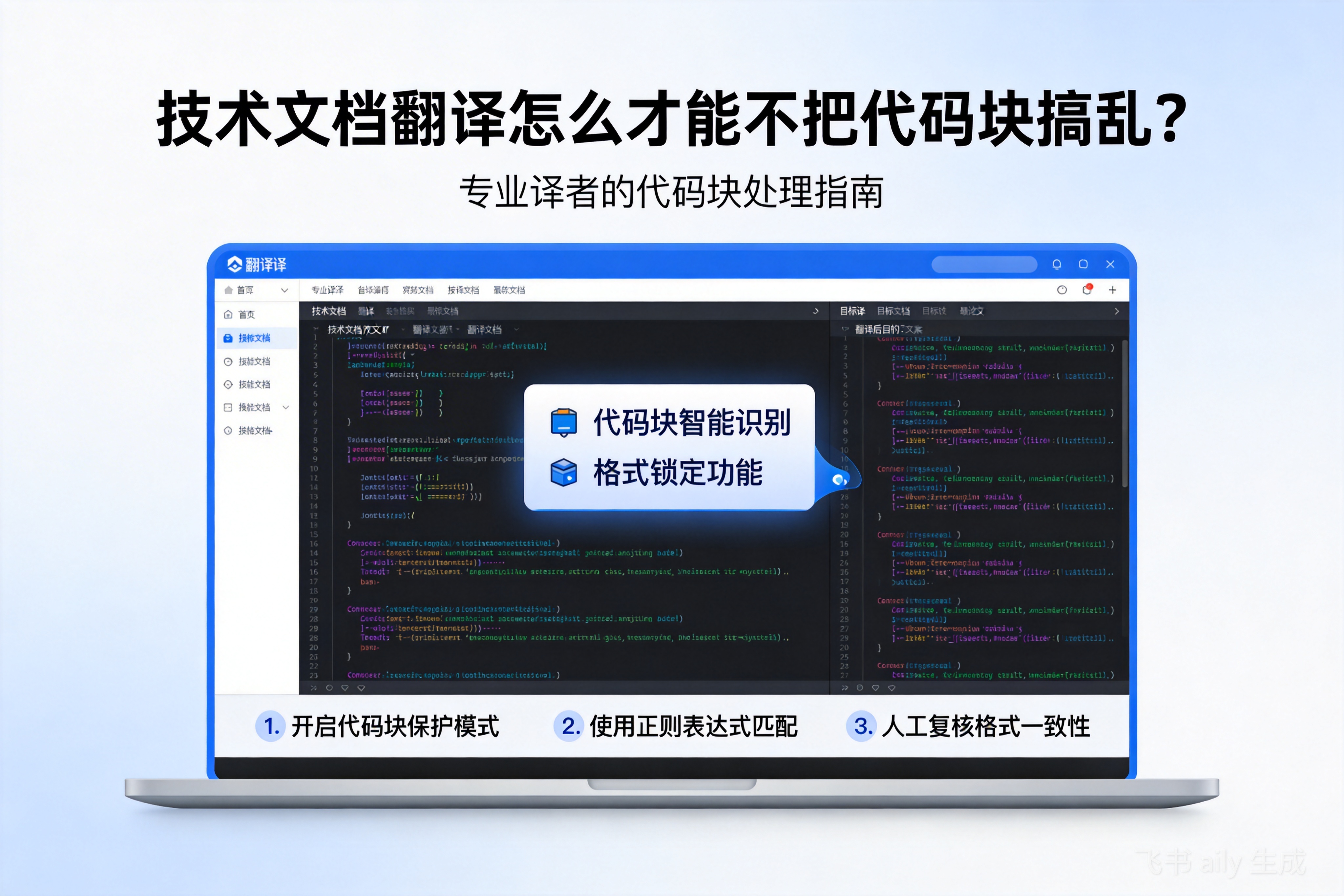 技术文档翻译怎么才能不把代码块搞乱？