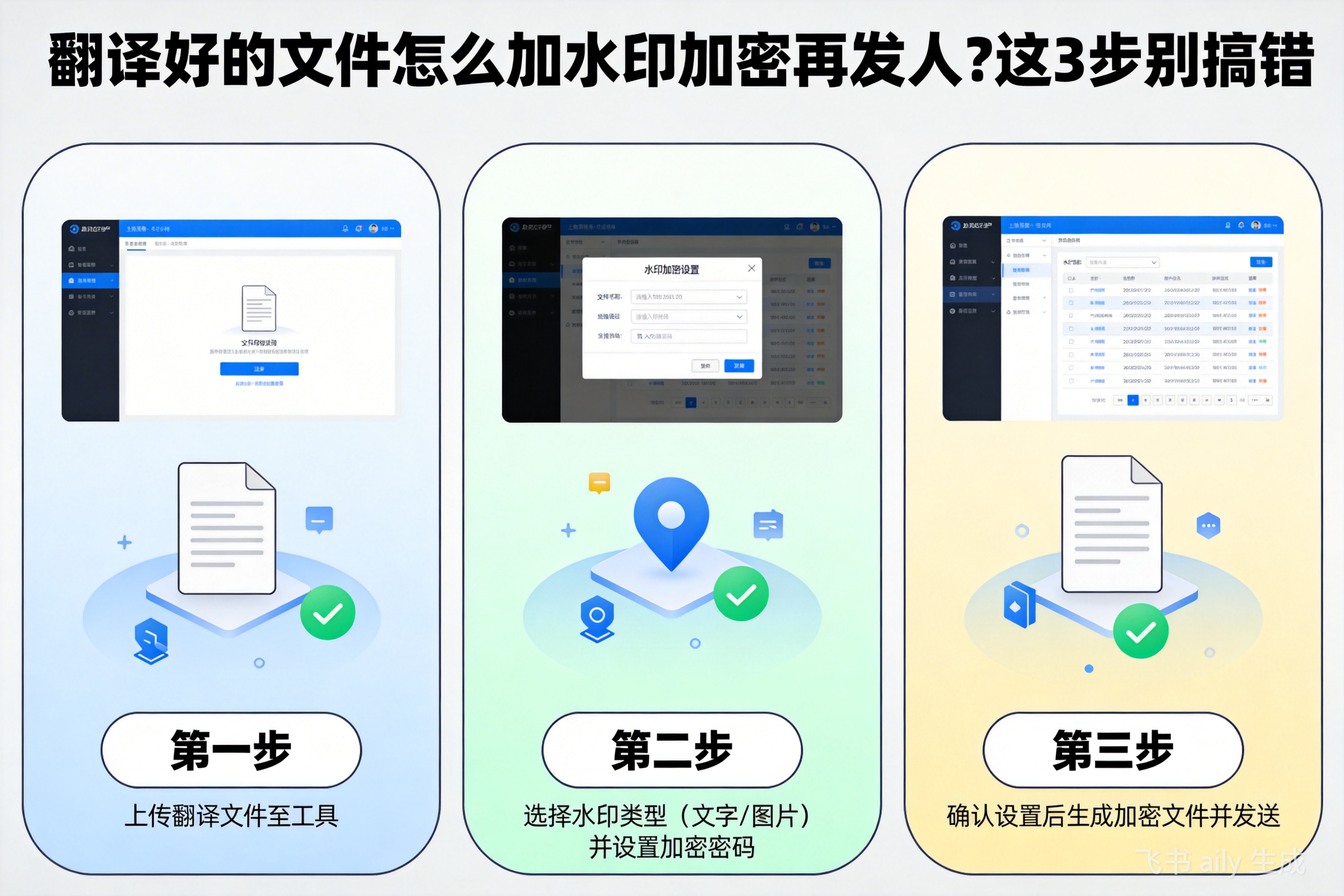 翻译好的文件怎么加水印加密再发人？这3步别搞错