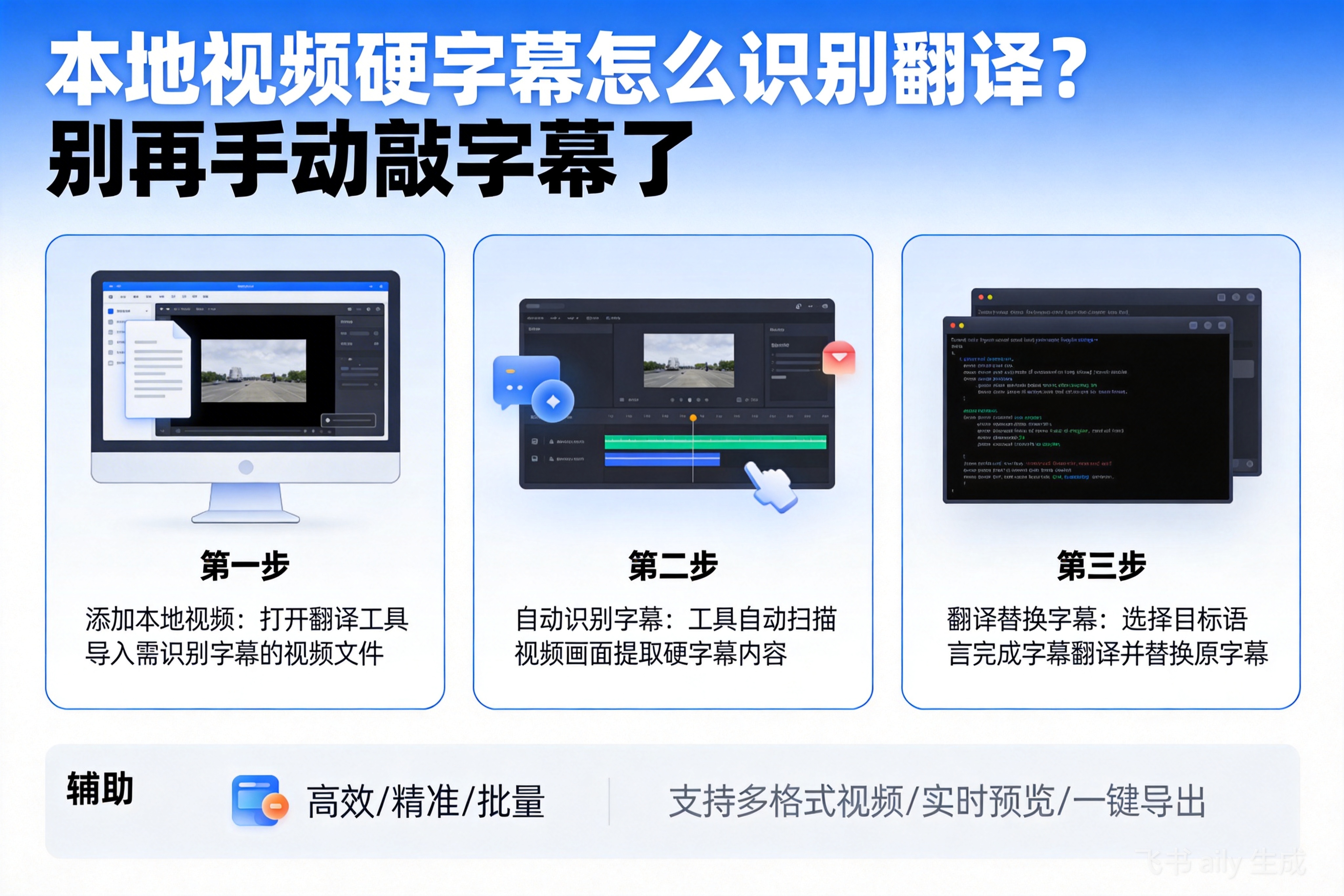 本地视频硬字幕怎么识别翻译？别再手动敲字幕了