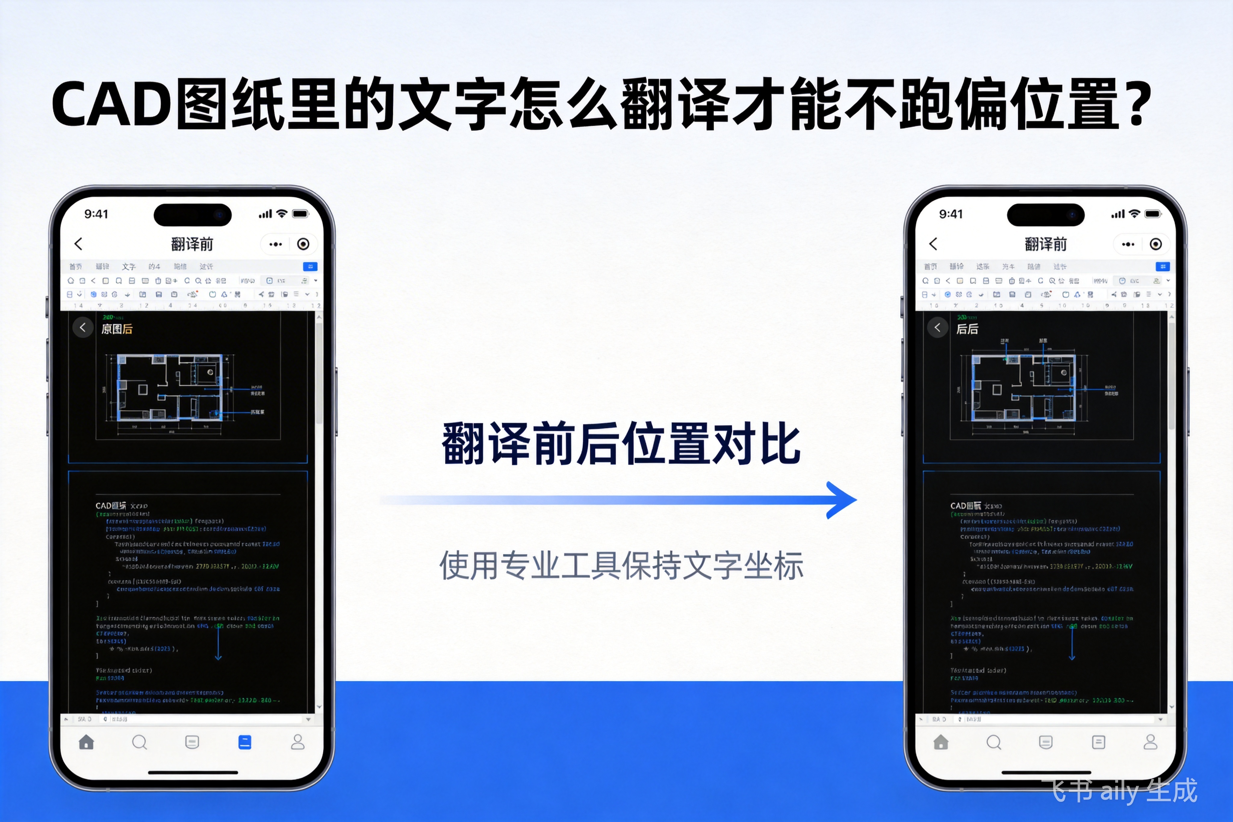 CAD图纸里的文字怎么翻译才能不跑偏位置？