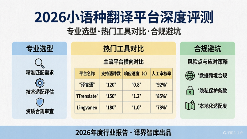 2026小语种翻译平台深度评测：专业选型·热门工具对比·合规避坑