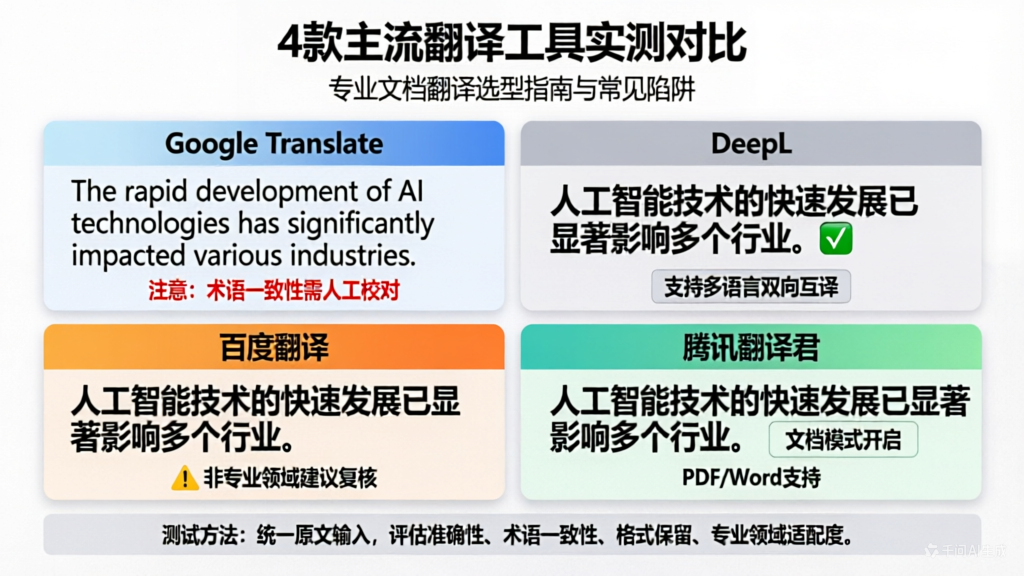 Kimi翻译能力测试：4款主流...