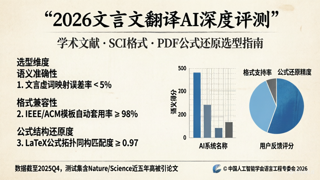 2026文言文翻译AI深度评测：学术文献·SCI格式·PDF公式还原选型指南