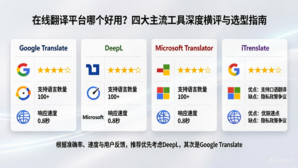在线翻译平台哪个好用？四大主流...