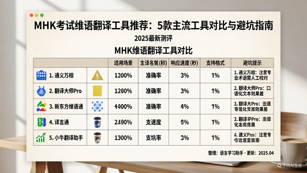 MHK考试维语翻译工具怎么选？亲测5款主流工具，这份避坑指南帮你省下冤枉钱